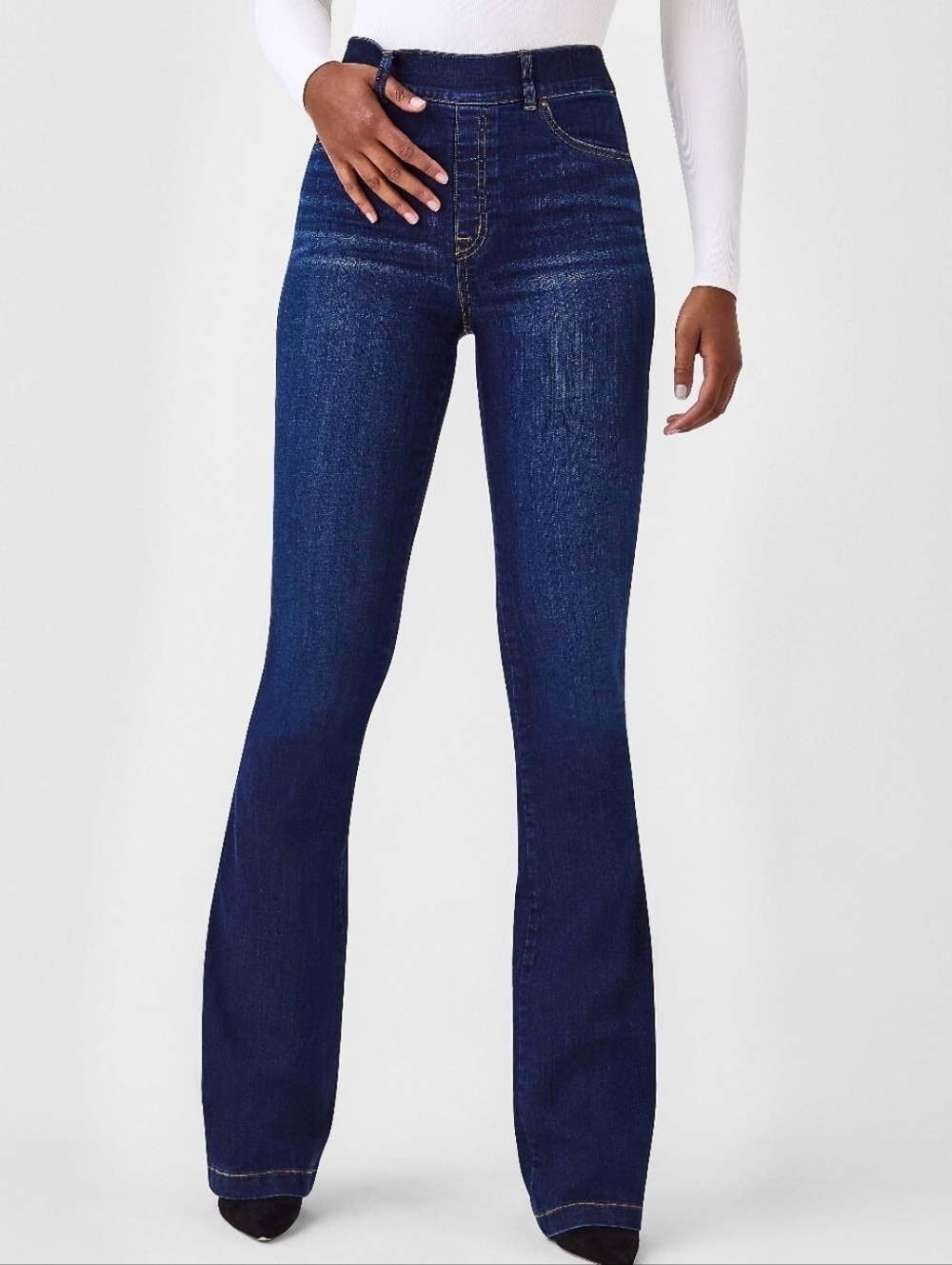 Spanx Flare Jeans Midnight Shade Large
